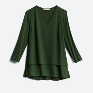 Michael Kors Sariyah Mix Material Blouse - M Green